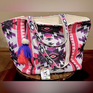 AMERICA AND BEYOND - EMBELLISHED HANDBAG/TOTE BAG